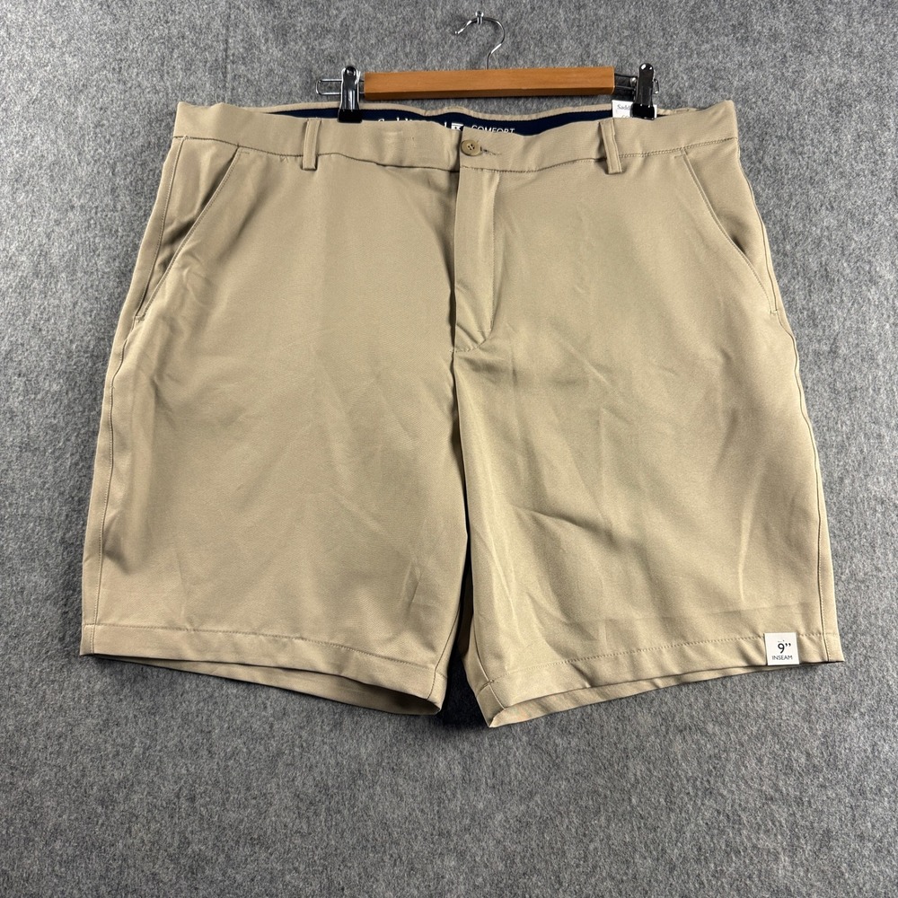 Saddlebred Men's Comfort Performance Flat Front Shorts Size 42 True Khaki NWT